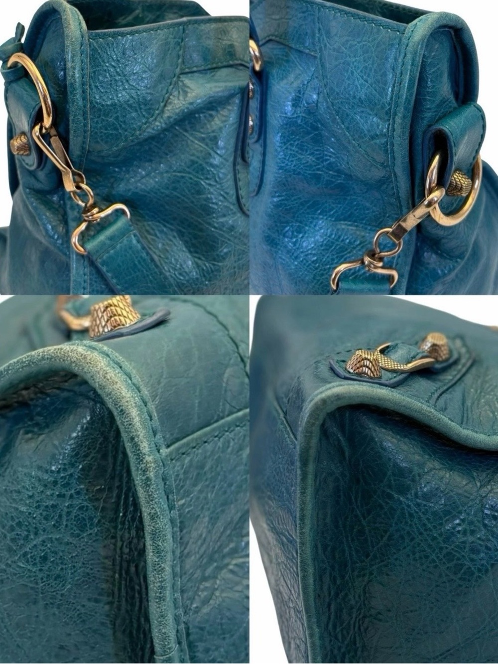Balenciaga city bag Teal Leather Top-Handle & Shoulder Satchel - Picture 10 of 11